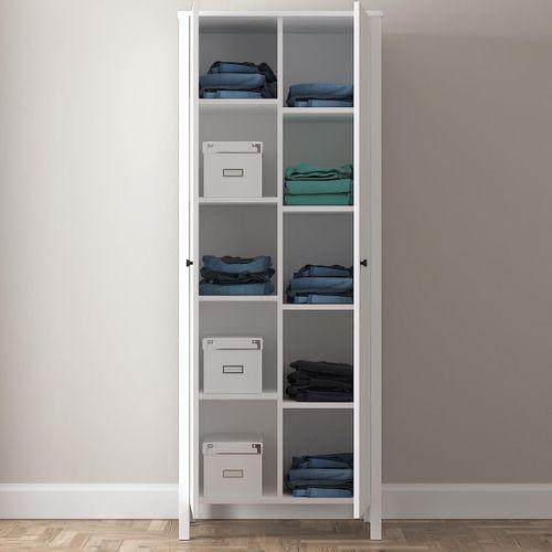 Venezia 2 Kapaklı Ahşap Ayaklı Çok Amaçlı Mutfak, Erzak Dolabı, Banyo Havlu Dolabı - Minifiks - Wood Beyaz