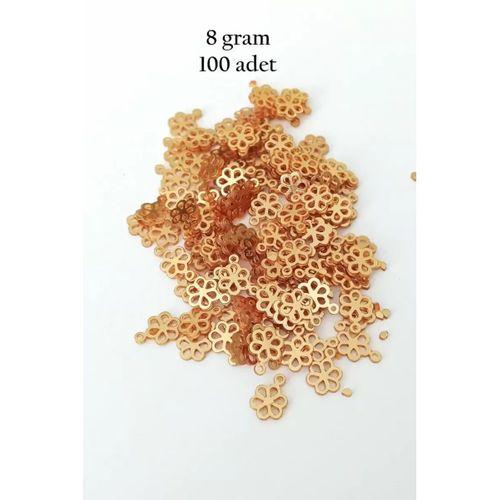 Oya Abiye Bileklik Kolye Pleksi Metalik Plastik Pul Altın Renk 8 gram 100 adet - BNC479