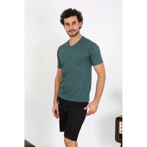 Erkek Penye Petrol Rengi 3'lü Pijama Takımı