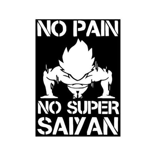 No Pain No Super Saiyan Şablon (Bu ürün Sadece Plastik parçadır - Almadan Önce Soru Sorabilirsiniz)