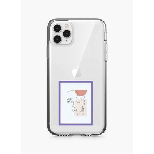 iPhone 11 Pro Max Line Art Window Şeffaf Telefon Kılıfı