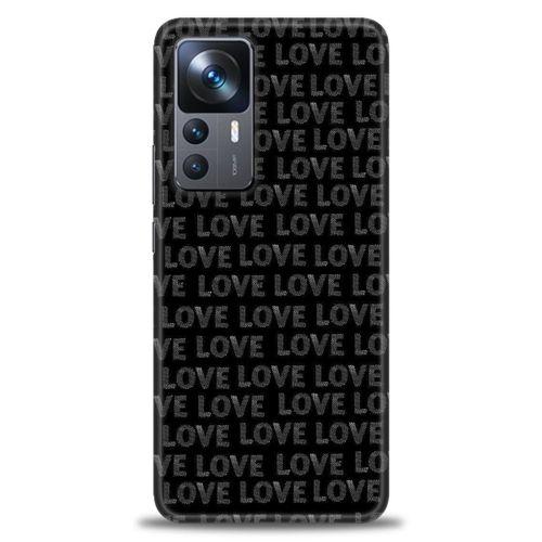 Xiaomi Mi 12T Pro Kılıf HD Baskılı Kılıf - Black Love + Tam Ekran Koruyucu
