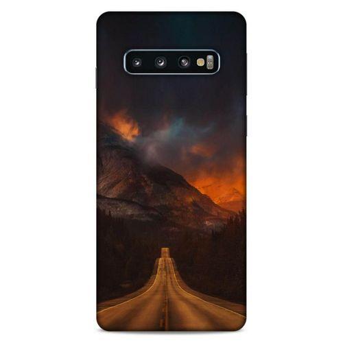 Lopard Samsung Galaxy S10 Uyumlu Kılıf Gece'S (47) Crystal Flex Kılıf Kızıl Yol