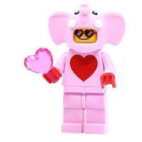 Orjinal Lego Minifigür Pink Elephant Figure with Pink Heart