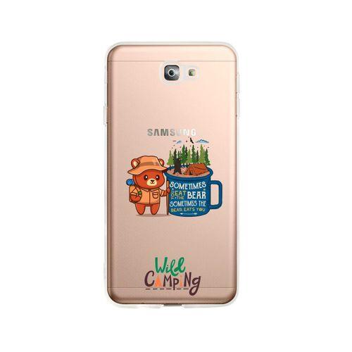 Samsung J7 Prime Wild Camping Tasarımlı Premium Şeffaf Silikon Kılıf