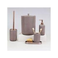 By Selim Lydia Taupe 5 Parça Polyester Banyo Seti