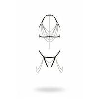 Siyah Harness Takım Çok Katmanlı Zincir Detaylı - Brf1065