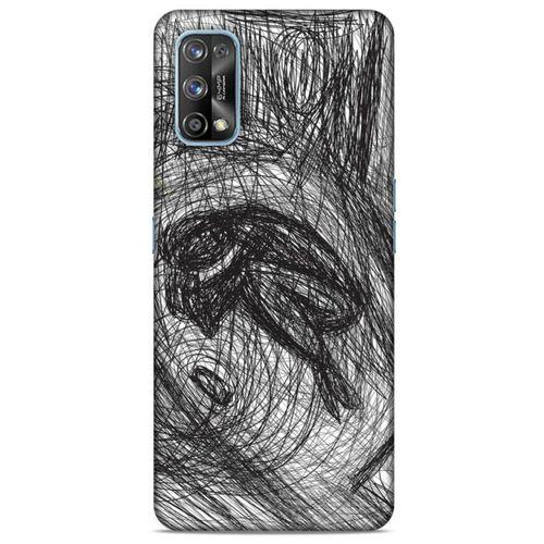 Oppo Realme 7 Pro Kılıf Depresyon (37) Silicone Cover Sarı Lacivert
