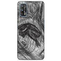 Oppo Realme 7 Pro Kılıf Depresyon (37) Silicone Cover Sarı Lacivert