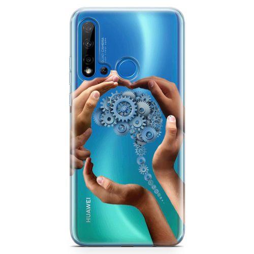 Huawei P20 Lite 2019 Kılıf Beyin Makinesi Arka Kapak Koruma Desenli Full Koruyucu