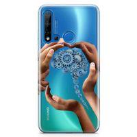 Huawei P20 Lite 2019 Kılıf Beyin Makinesi Arka Kapak Koruma Desenli Full Koruyucu