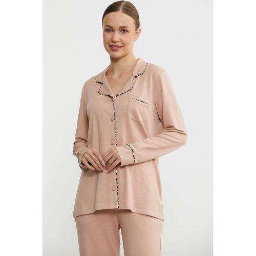 Sementa 76444 Düz Renk Gömlek Model Pijama Takım
