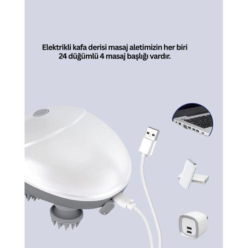 Şarjlı Kafa Masaj Aleti 3 Hız Ayarlı Derin Masaj