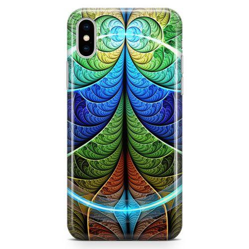 Apple iPhone X Kılıf Fraktal Rofle Arka Kapak Koruma Desenli Full Koruyucu