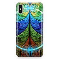 Apple iPhone X Kılıf Fraktal Rofle Arka Kapak Koruma Desenli Full Koruyucu