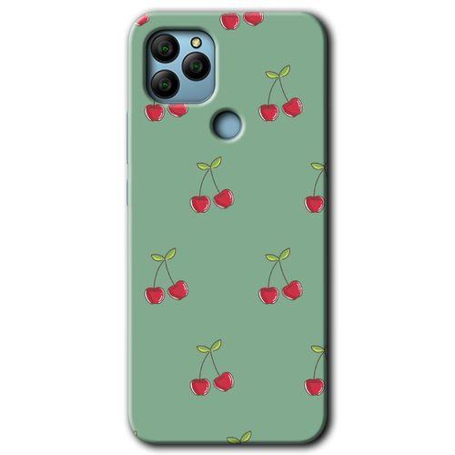 MRCİLETİSİM General Mobile GM 21 Kılıf HD Desen Baskılı Arka Kapak + Temperli Cam - Kiraz Berry