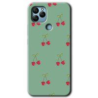 MRCİLETİSİM General Mobile GM 21 Kılıf HD Desen Baskılı Arka Kapak + Temperli Cam - Kiraz Berry