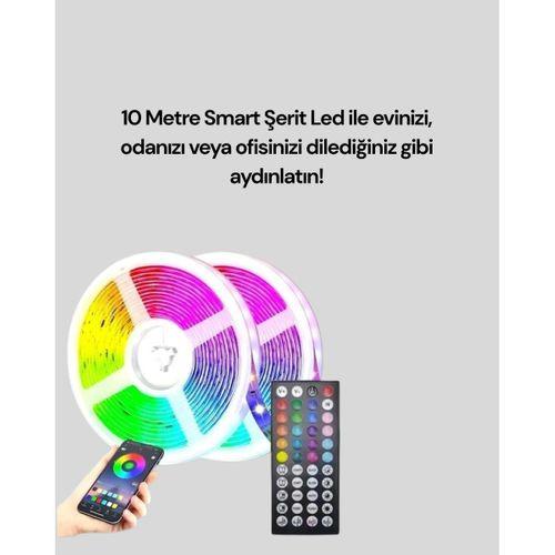 Sese Duyarlı 10m Smart Şerit Led Ios Android Kontrollü Rgb Işık