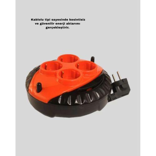 Ce Belgeli 3 Metre 4’lü Kablolu Priz Makara