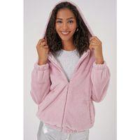 5091 Kapşonlu Kürklü İçi Astarlı Mont - Pudra