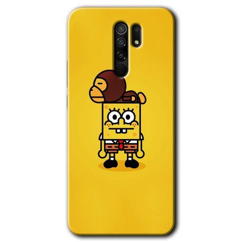 Potkal Hediye Fabrikası Xiaomi Redmi 9 Kılıf HD Desen Baskılı Arka Kapak - Sünger Bob
