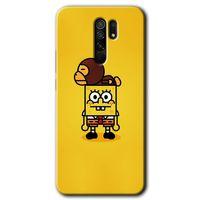 Potkal Hediye Fabrikası Xiaomi Redmi 9 Kılıf HD Desen Baskılı Arka Kapak - Sünger Bob