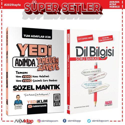 Yediiklim Yedi Adımda Temelden Zirveye Sözel Mantık ve AKM Dil Bilgisi Soru Bankası Seti 2 Kitap