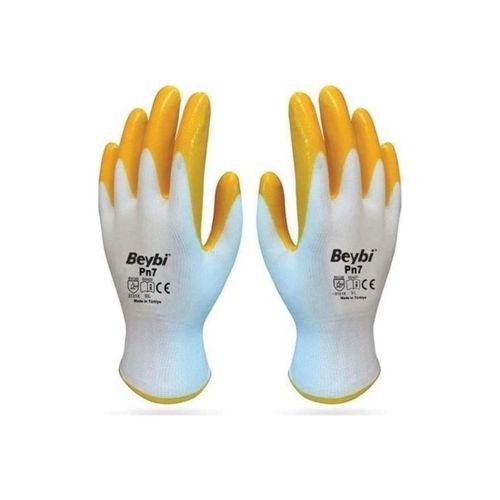 Pn7 Sarı Iş Eldiveni Polyester Örme Nitril Beybi No:10 Royaleks Group - 6 Çift