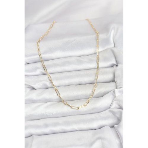 CM 14K Gold Renk Pirinç Ataç Zincir Kadın Kolye