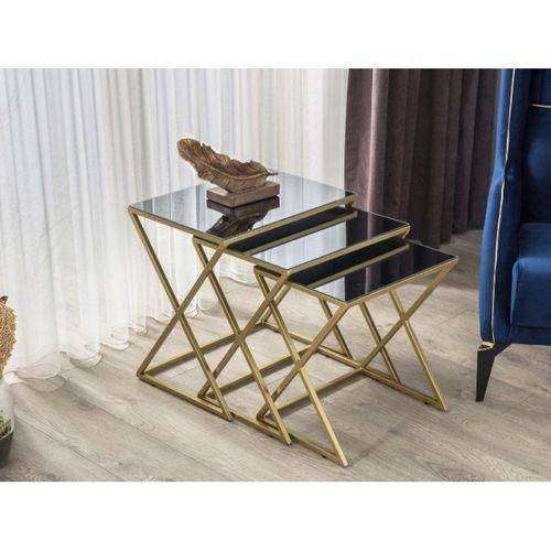 Venedik Gold  Aynalı Zigon Sehpa