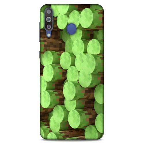 Lopard Samsung Galaxy M30 Uyumlu Kılıf PiXel (8) Baskılı Kılıf Yeşiller