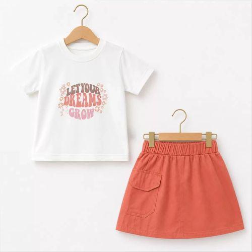 1/5 Yaş Gabardin Etekli Basic Tişört Çocuk Takımı