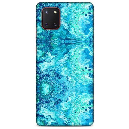 Mermer Desenli (36) Tema Glitter Kılıf Deniz Mavisi Samsung Galaxy Note 10 Lite Kılıf