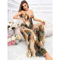 Özel Tasarım Çiçek Desenli Salaş Şık Dekolteli 2'li Takım