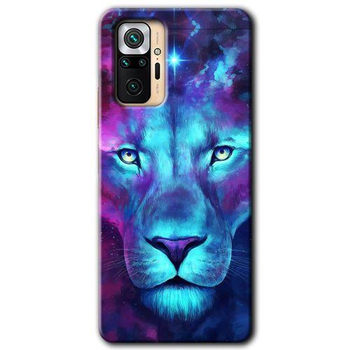 Potkal Hediye Fabrikası Xiaomi Redmi Note 10 Pro Kılıf HD Desen Baskılı Arka Kapak - Neon Lion