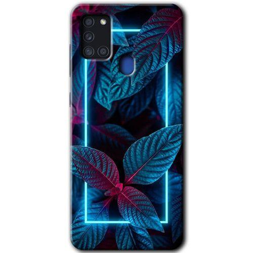 MRCİLETİSİM MRCİLETİSİM Samsung Galaxy A21s Kılıf HD Desen Baskılı Arka Kapak + Temperli Cam - Mekanik Yaprak 4