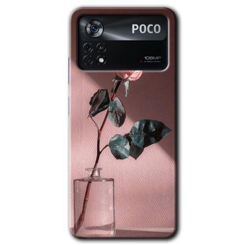 Potkal Hediye Fabrikası Poco x4 Pro Kılıf HD Desen Baskılı Arka Kapak - Retro Gül