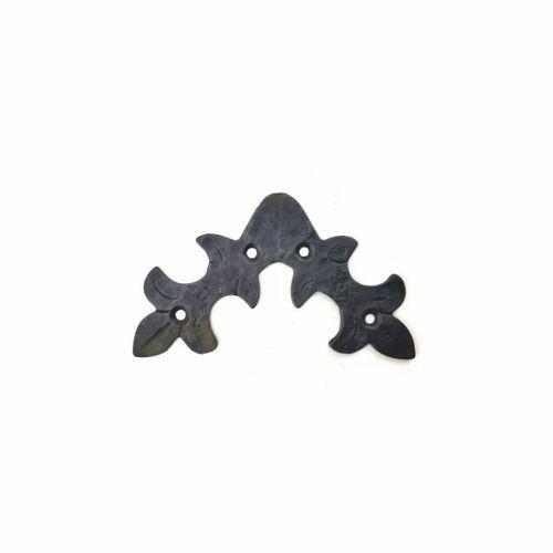 Antika Tarz Dekoratif Pirinç Yaprak Gönye - 100x110 Mm, Oksit