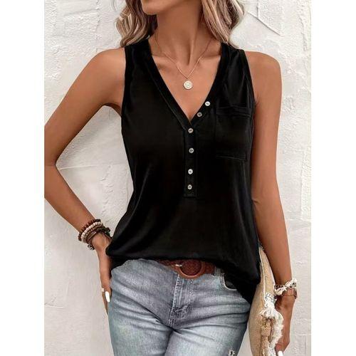 Kadın Askılı önden Düğmeli Viskon Bluz