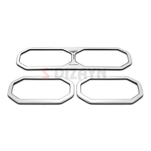S-Dizayn Renault Duster Krom Havalandırma Çerçevesi 3 Prç. 2024 Üzeri (Parlak Krom) A+ Kalite