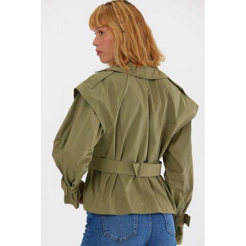 Batik Kısa Kruvaze Trençkot