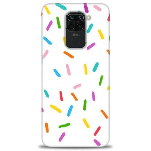 Xiaomi Redmi Note 9 Kılıf HD Baskılı Kılıf - Renkli Konfeti + Tam Ekran Koruyucu