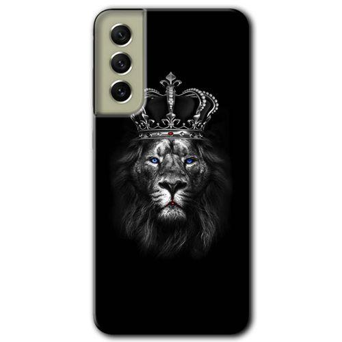 Potkal Hediye Fabrikası Samsung Galaxy S21 FE Kılıf HD Desen Baskılı Arka Kapak - King Lion