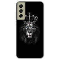 Potkal Hediye Fabrikası Samsung Galaxy S21 FE Kılıf HD Desen Baskılı Arka Kapak - King Lion