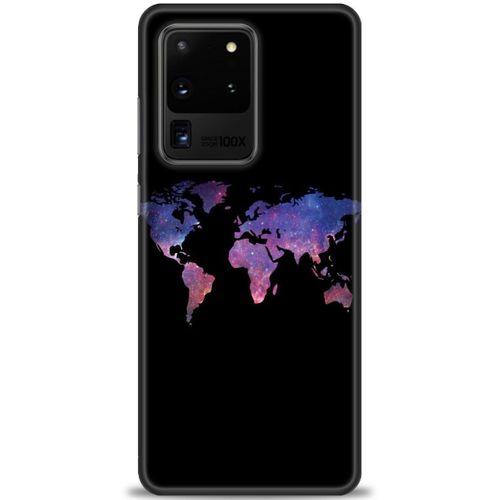 Samsung Galaxy S20 Ultra Kılıf HD Baskılı Kılıf - Dünya Haritası + Tam Ekran Koruyucu