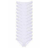 12 adet Süper Eko Set Likralı Kadın Slip Külot Beyaz