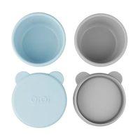 OiOi Silikon Kapaklı Mini Kase 2'Li Mini Bites Mineral Blue / Powder Grey