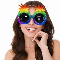 Tropikal Ananas Tasarımlı Renkli Hawaii Parti Gözlüğü