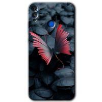 Honor 8x Kılıf HD Desen Baskılı Arka Kapak - Dark Butterfly + Kırılmaz Cam