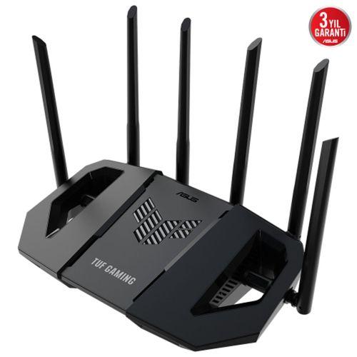 ASUS TUF-BE6500, BE6500, 3 Port, 6500Mbps, Dual Band, WİFİ 7, AiMesh, AiProtection Pro, GAMING Extendable Router